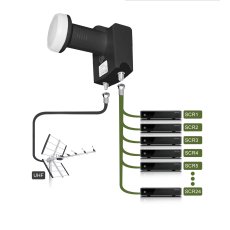 GT-SAT Unicable-LNB GT-dLNB1T 24UB för upp till 24 deltagare inklusive DVB-T/T2-ingång - 4K/UHD